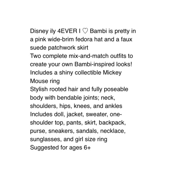 Disney ily 4Ever I ❤️ bambi Inspired Fashion Doll - Picture 5 of 15